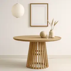 PANDALINO - Mesa Redonda Konna D120 cm - Madera Natural