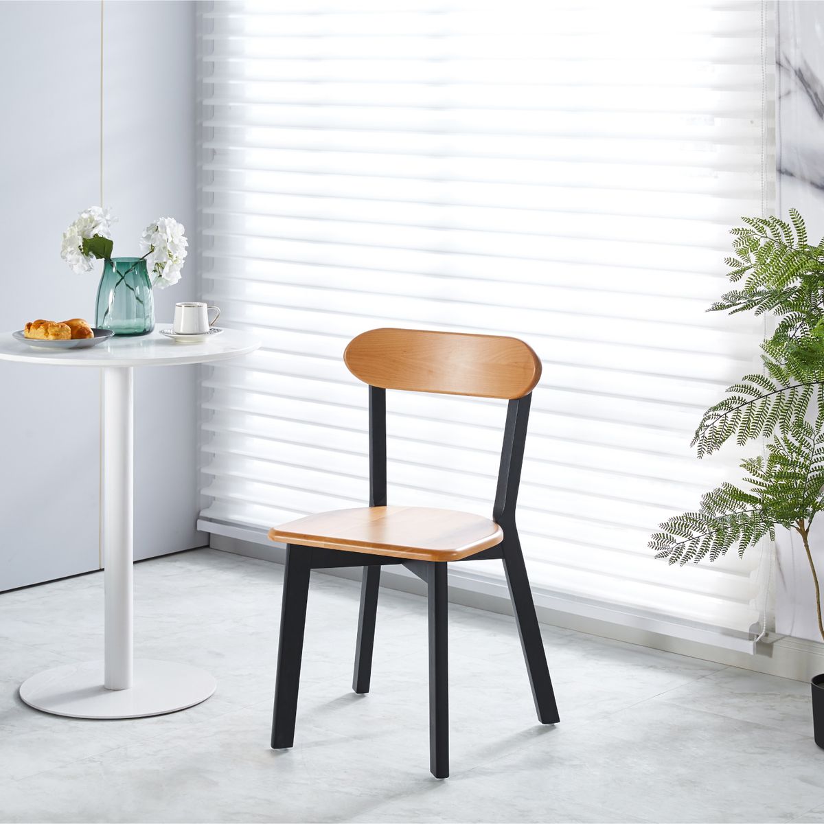 HABITA2 CHILE - Silla Fresno de Madera  - Natural y Negro