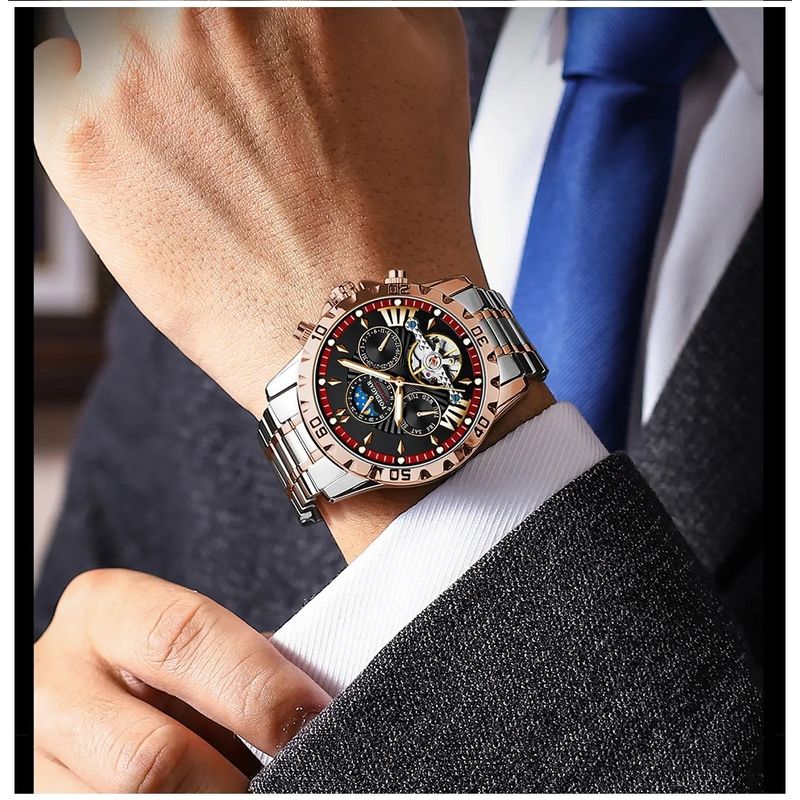 GENERICO - Reloj Mecánico Automático de Lujo para Hombre Resistencia al Agua 3ATM