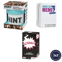 ASMODEE - Pack - Cállate + Hint + What Do You Meme Latino
