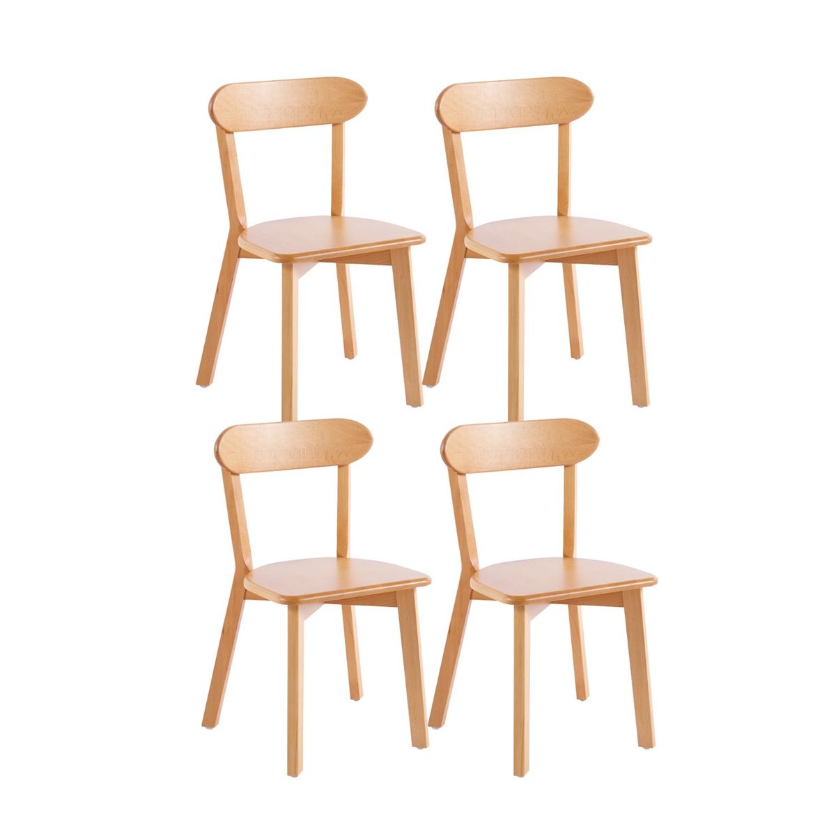 HABITA2 CHILE - Pack 4 Silla Fresno de Madera  - Natural