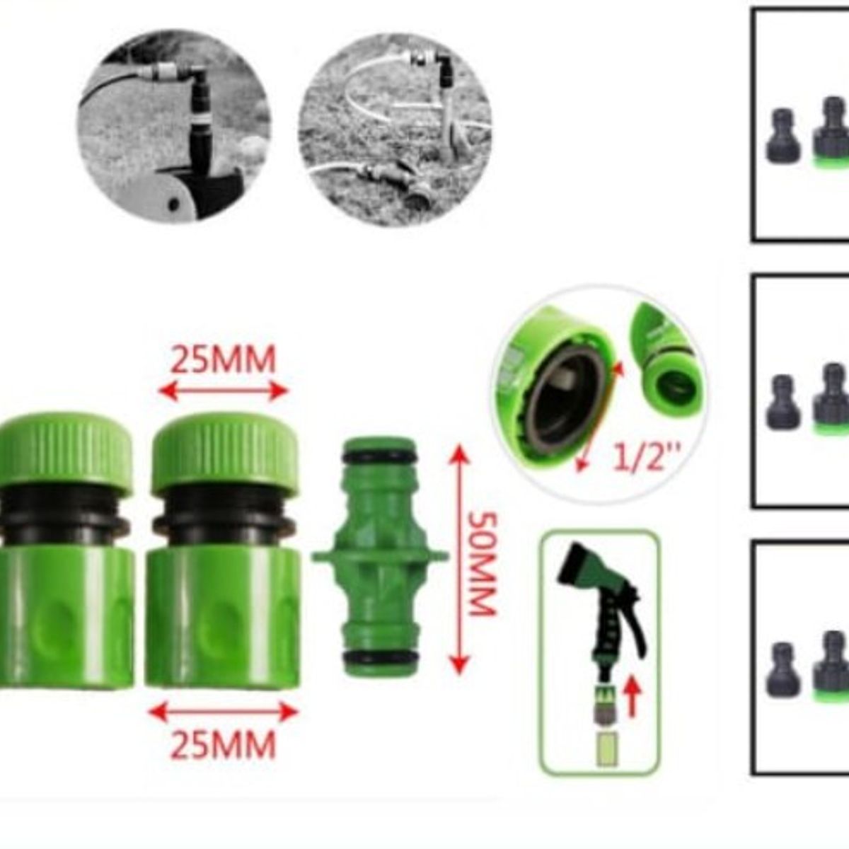 GENERICO - Conector Manguera 12 Para Jardin Mas Dos Eslabones