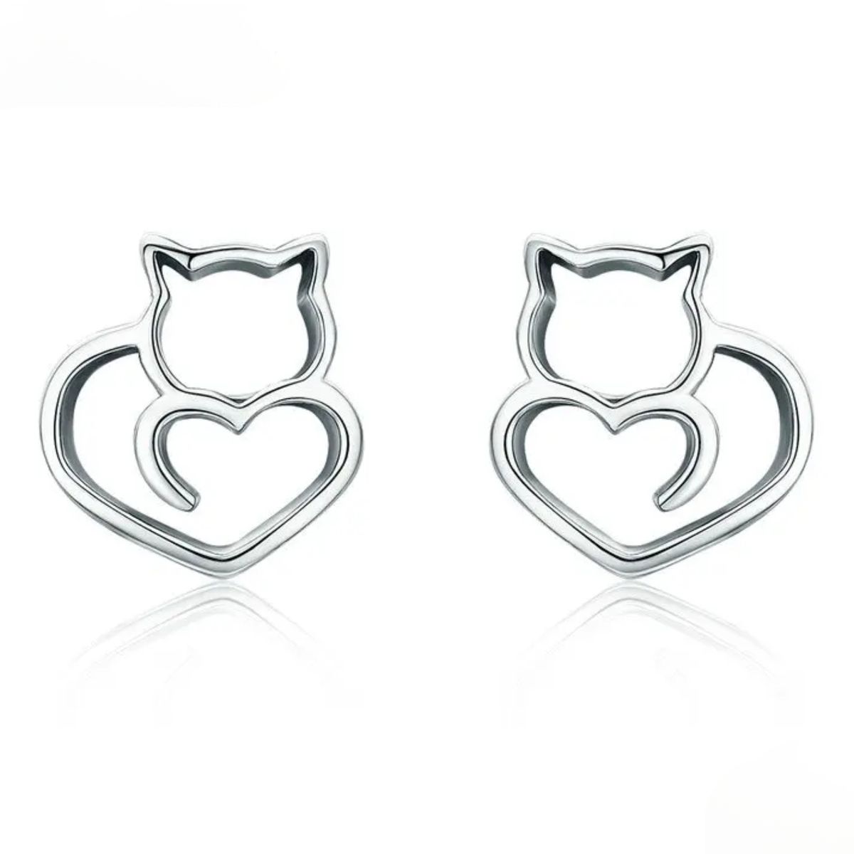LK LUKSO - Aros de Plata 925 con Diseño de Gato