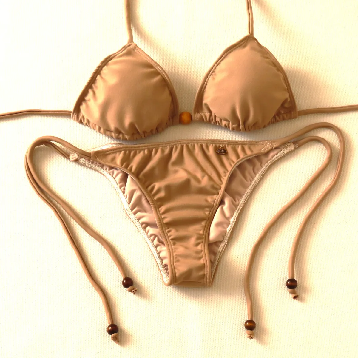 CREA PRINT - Traje de Baño Bikini mod CHOCOLATE Top TriánguloS y Bottoms tiras