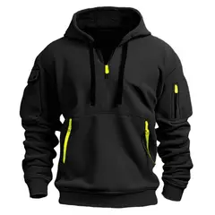 GIOIO - Chamarra De Sudadera Multibolsillos Ligera Caqui Para Hombre