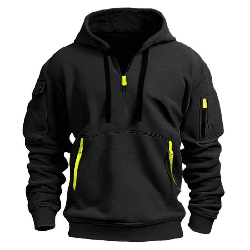 GIOIO - Chamarra De Sudadera Multibolsillos Ligera Caqui Para Hombre
