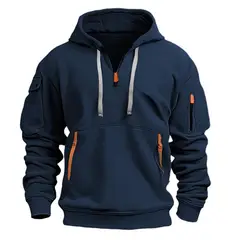GIOIO - Chamarra De Sudadera Multibolsillos Ligera Caqui Para Hombre