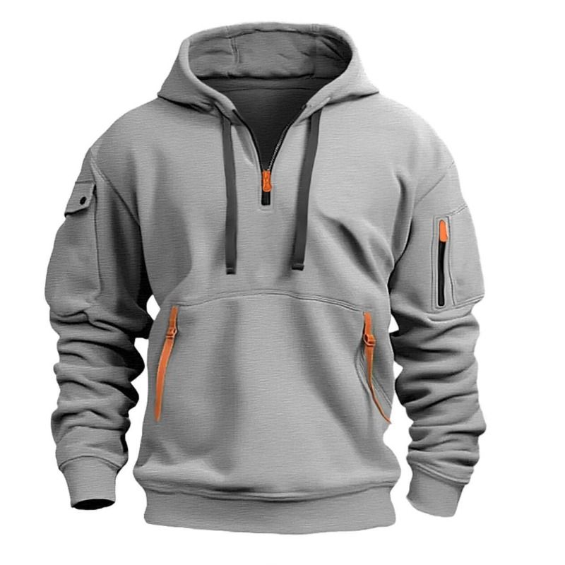 GIOIO - Chamarra De Sudadera Multibolsillos Ligera Caqui Para Hombre
