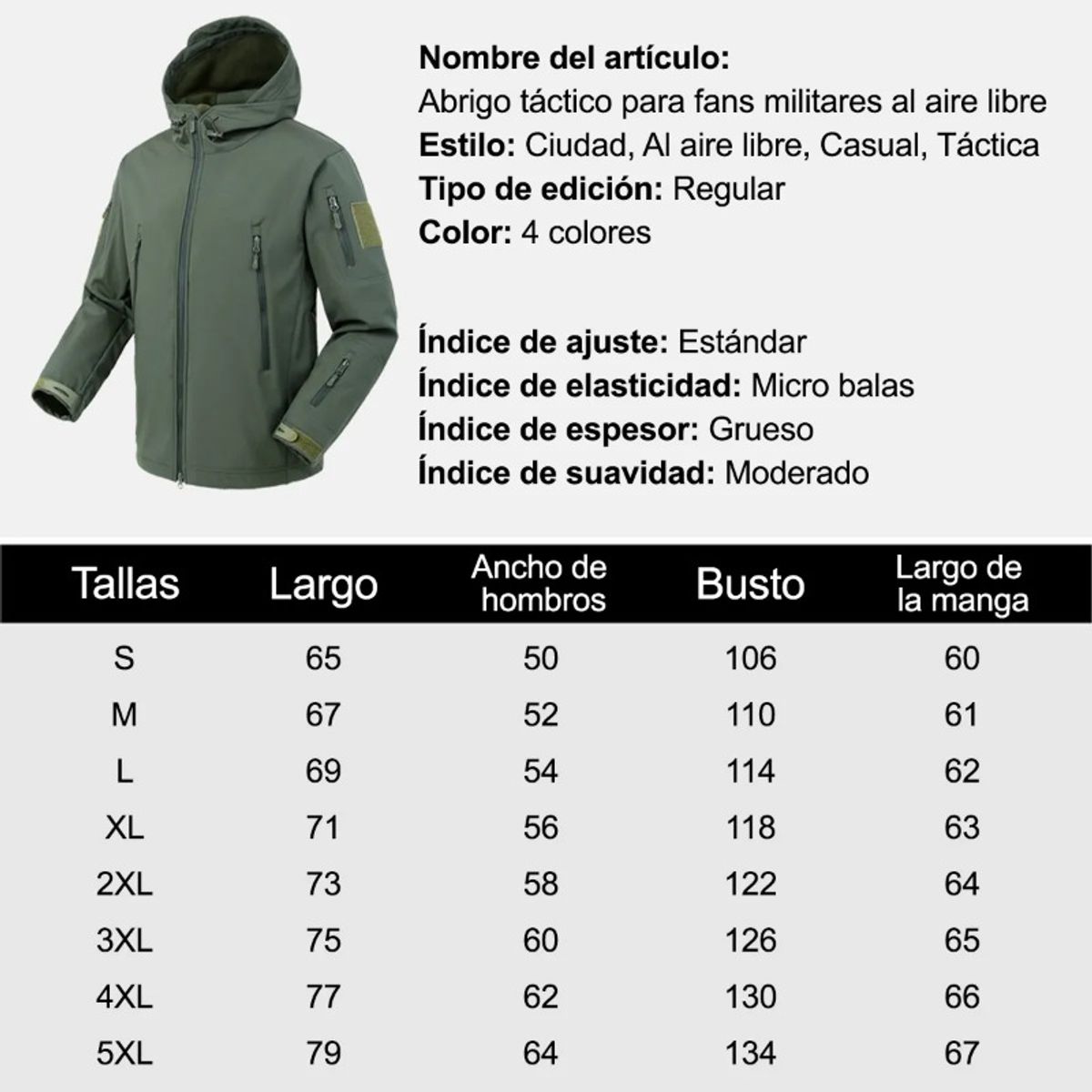 GIOIO - Chamarra Tactica Militar Impermeable Térmica Tactico Hombre