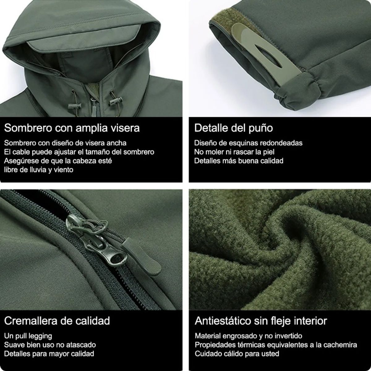 GIOIO - Chamarra Tactica Militar Impermeable Térmica Tactico Hombre
