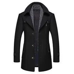 GIOIO - Abrigo Hombre Casual Delgado Y Cálido De Lana Moda Gabardina