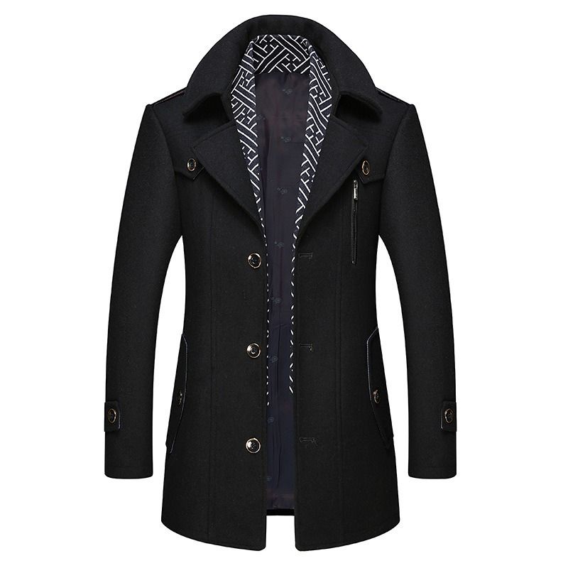 GIOIO - Abrigo Hombre Casual Delgado Y Cálido De Lana Moda Gabardina