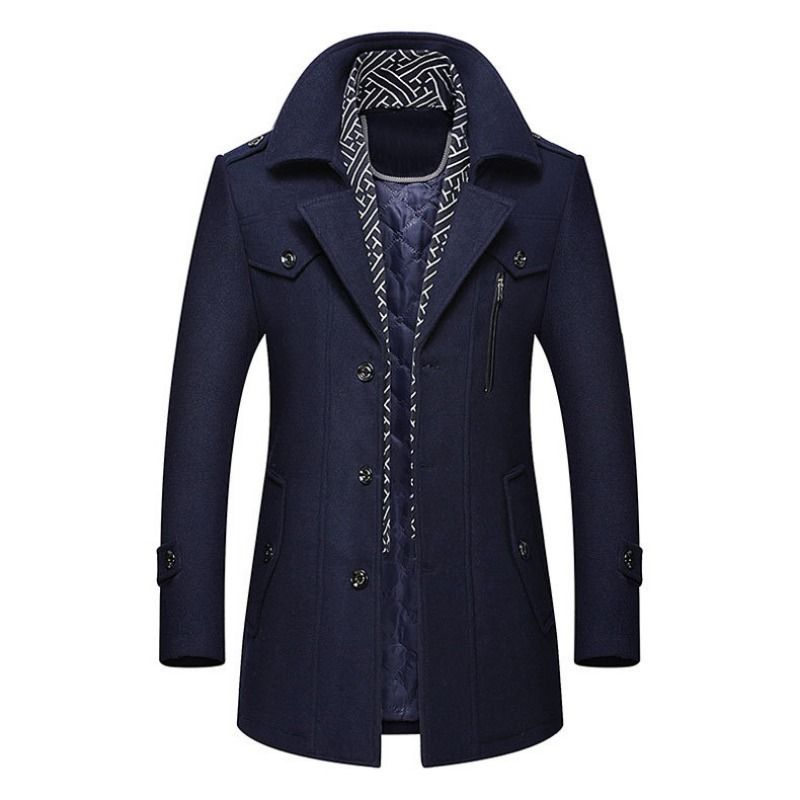 GIOIO - Abrigo Hombre Casual Delgado Y Cálido De Lana Moda Gabardina
