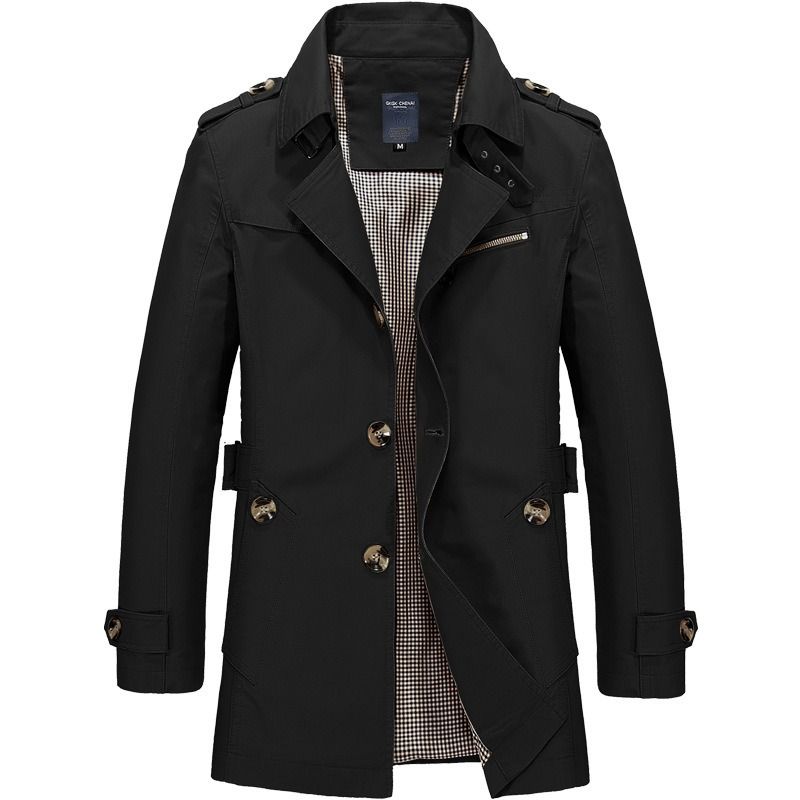 GIOIO - Chaqueta Hombre Algodón Puro Largo Casual Grande Liso Elegante​