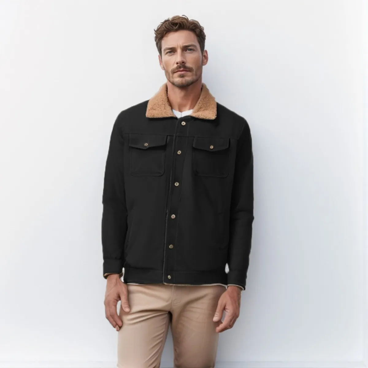 GIOIO - Cazadora Hombre Algodón Térmico Estilo Trabajo Urbano Premium​