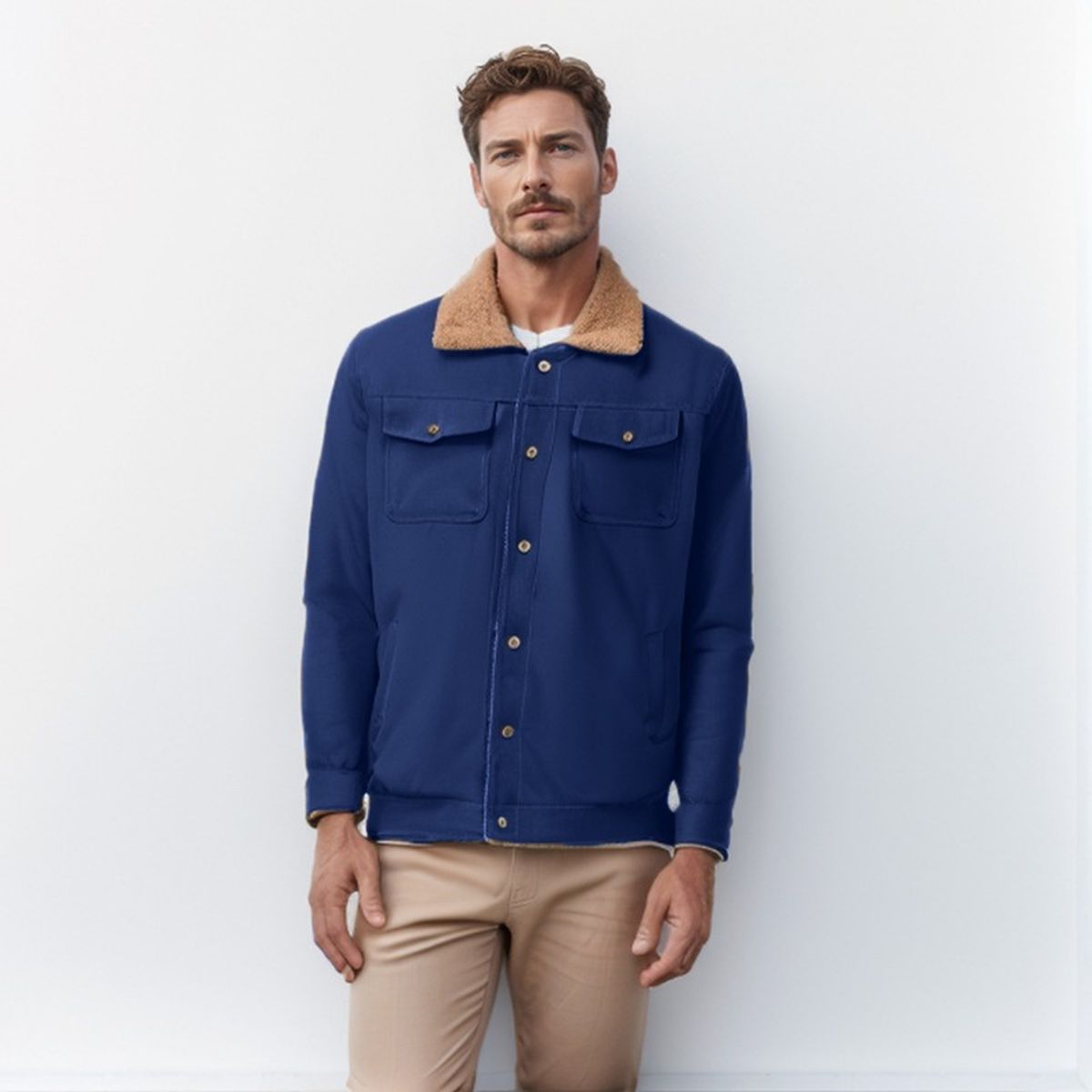 GIOIO - Cazadora Hombre Algodón Térmico Estilo Trabajo Urbano Premium​