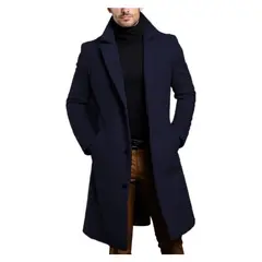 GIOIO - Gabardina Hombre Lana Largo Medio Corte Preciso Solapa Sastrería​