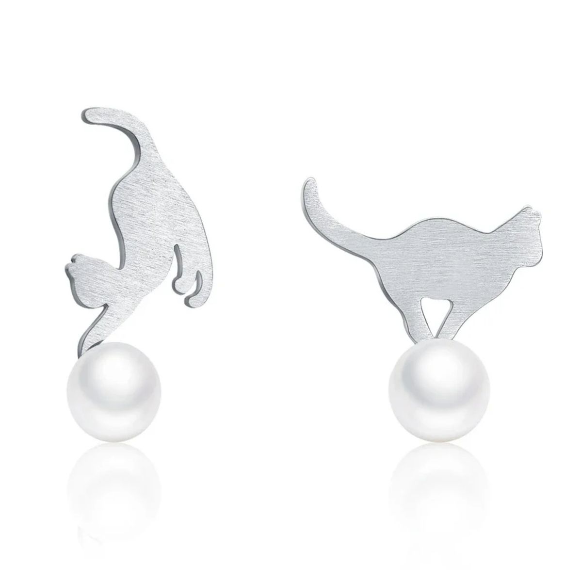 LK LUKSO - Aros Gato con Perla en Plata 925