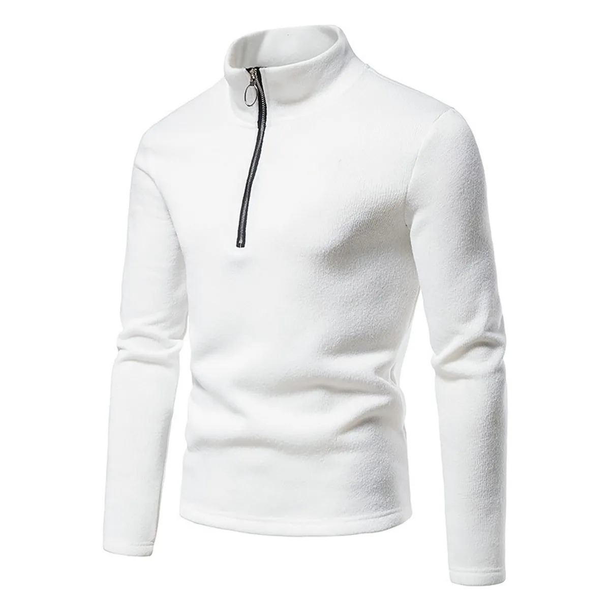 GIOIO - Buzo Hombre Media Cremallera Abierta Cuello Alto Liso Urbano Moderno​