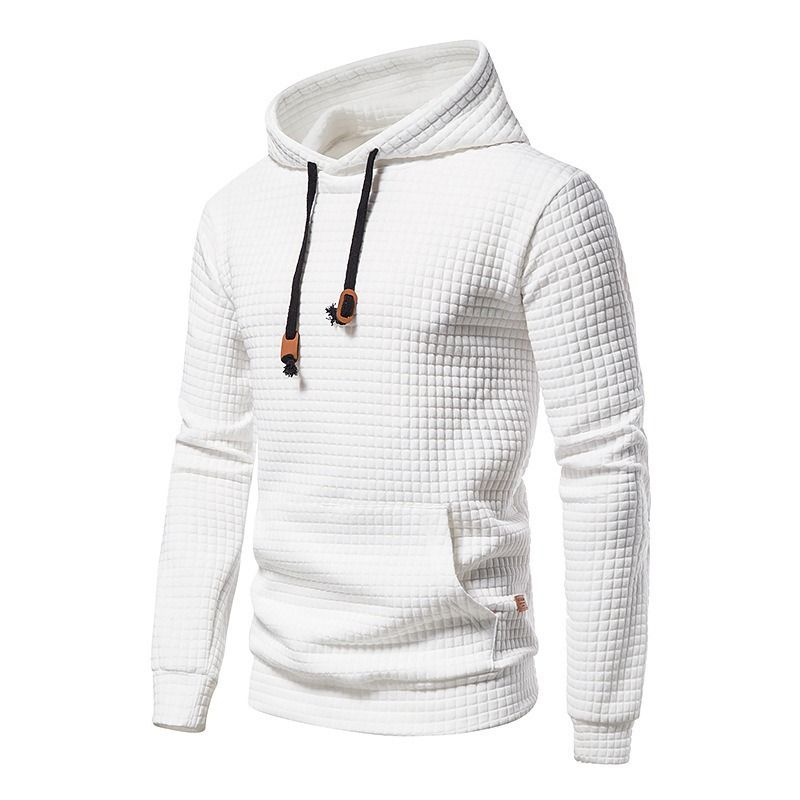 GIOIO - Buzo Hombre Jacquard Cuadros Capucha Relajado Urbano Básico​