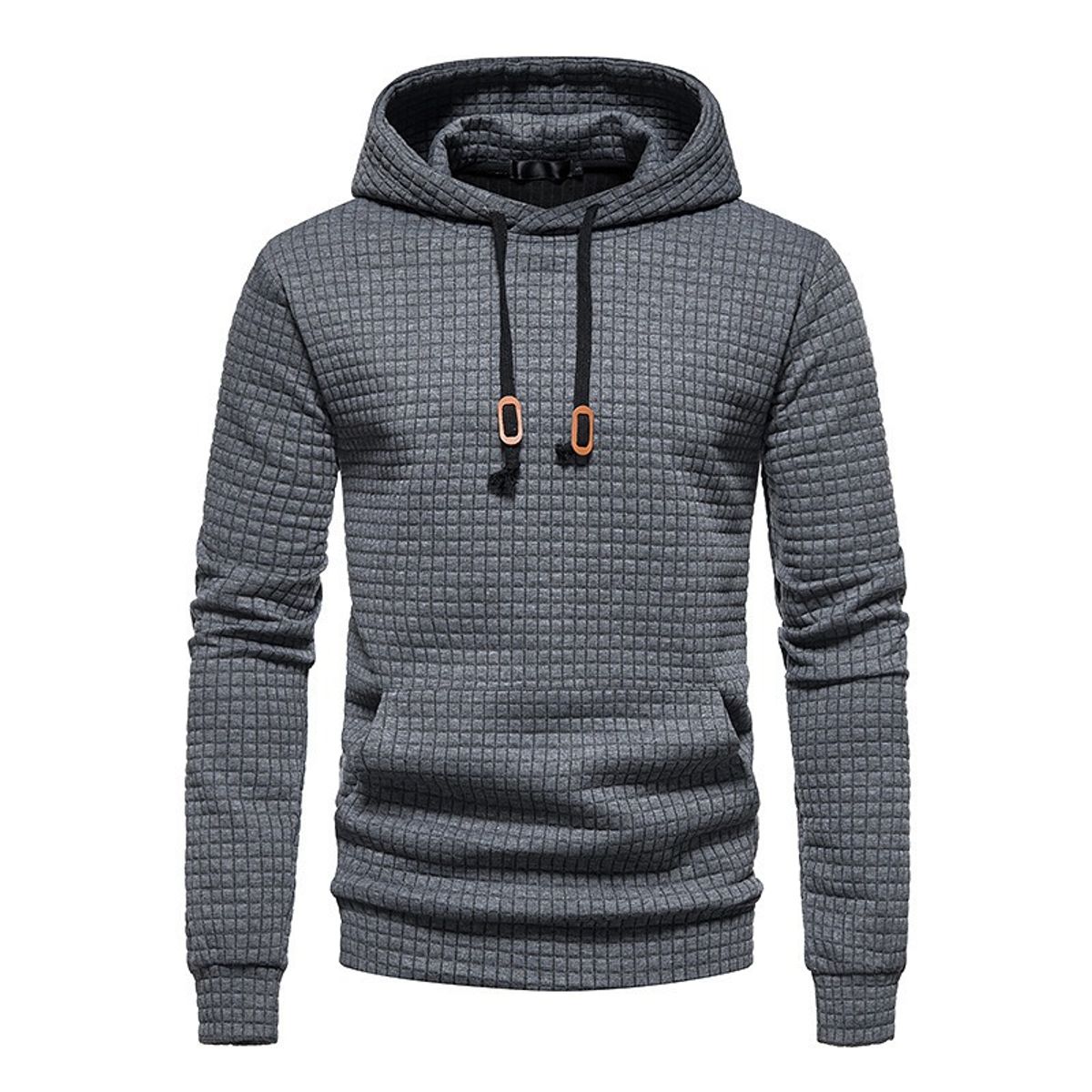 GIOIO - Buzo Hombre Jacquard Cuadros Capucha Relajado Urbano Básico​