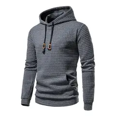 GIOIO - Buzo Hombre Jacquard Cuadros Capucha Relajado Urbano Básico​