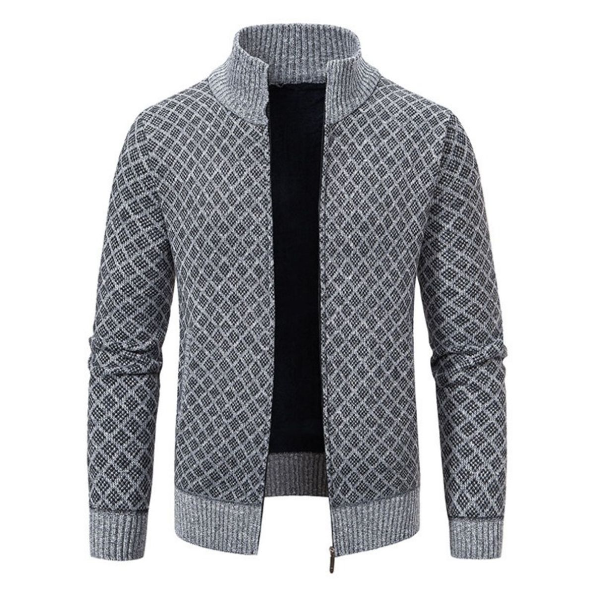 GIOIO - Cazadora Hombre Cuadros Corte Preciso Cuello Alto Urbano Punto​