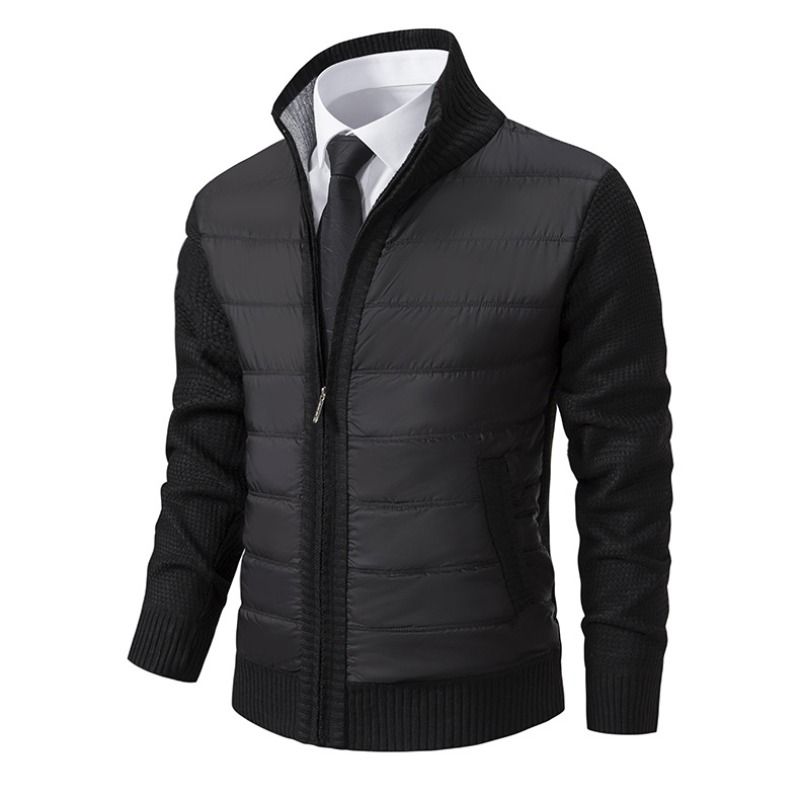 GIOIO - Cárdigan Hombre Tejido Grueso Cuello Alto Forro Polar Urbano Liso​