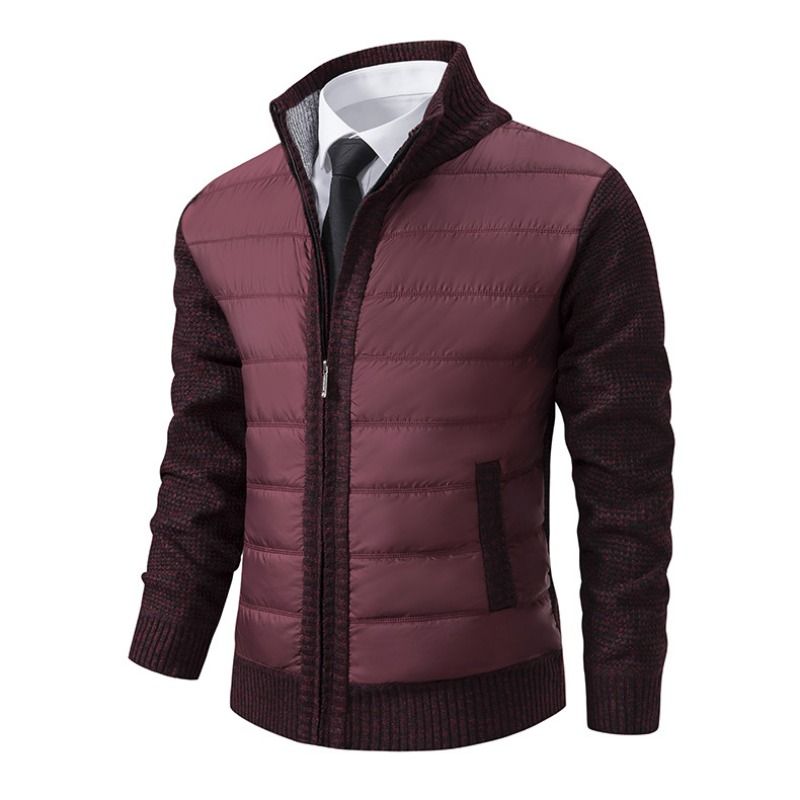 GIOIO - Cárdigan Hombre Tejido Grueso Cuello Alto Forro Polar Urbano Liso​