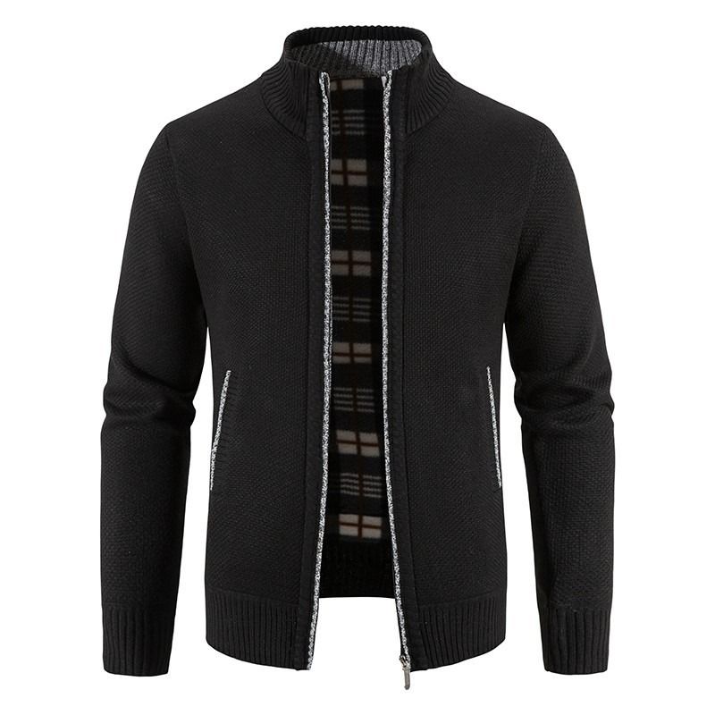 GIOIO - Cárdigan Hombre Forro Polar Tejido Grueso Cuello Alto Corte Urbano​