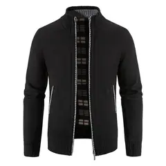 GIOIO - Cárdigan Hombre Forro Polar Tejido Grueso Cuello Alto Corte Urbano​