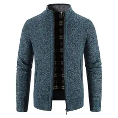 GIOIO - Cárdigan Hombre Forro Polar Tejido Grueso Cuello Alto Corte Urbano​