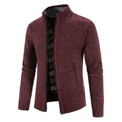 GIOIO - Cárdigan Hombre Forro Polar Tejido Grueso Cuello Alto Corte Urbano​
