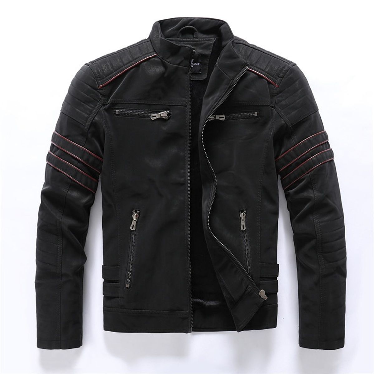GIOIO - Chaqueta Sintética Hombre Matizado Corte Delgado Estilo Moto Urbano