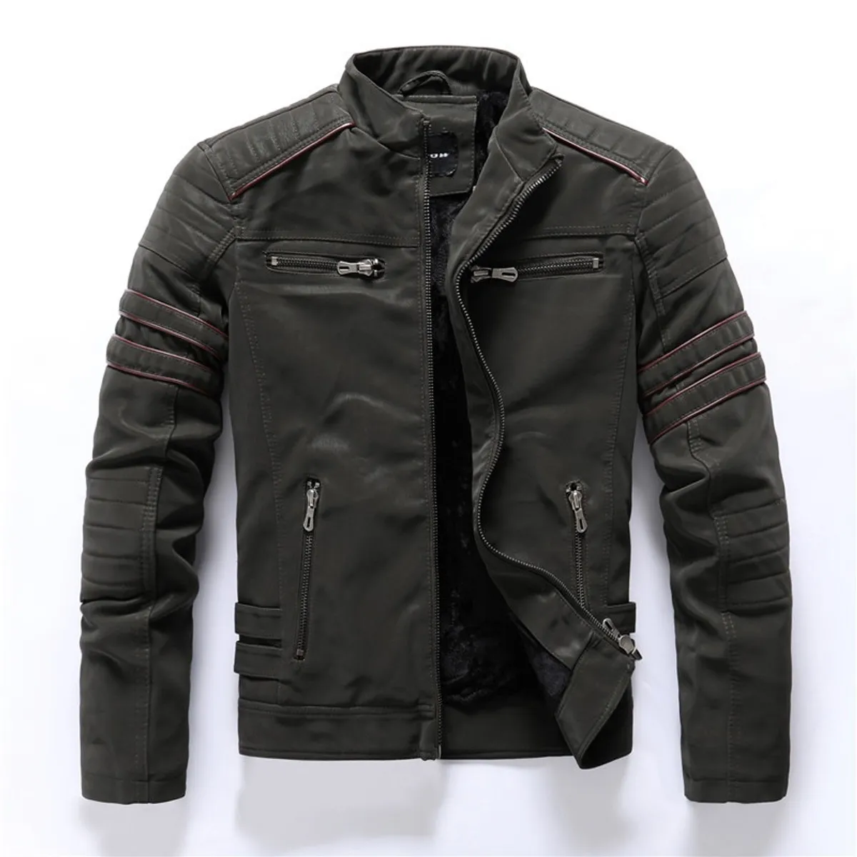 GIOIO - Chaqueta Sintética Hombre Matizado Corte Delgado Estilo Moto Urbano