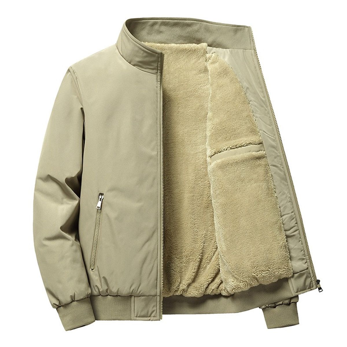 GIOIO - Chaqueta Hombre Algodón Térmico Cuello Alto Grueso Corte Preciso