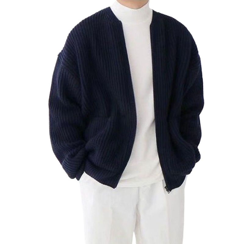 GIOIO - Cárdigan Hombre Urbano Relajado Algodón Holgado Básico Moderno​