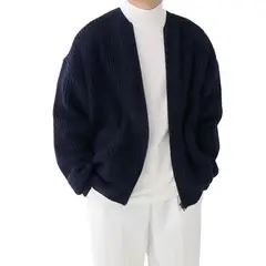 GIOIO - Cárdigan Hombre Urbano Relajado Algodón Holgado Básico Moderno​