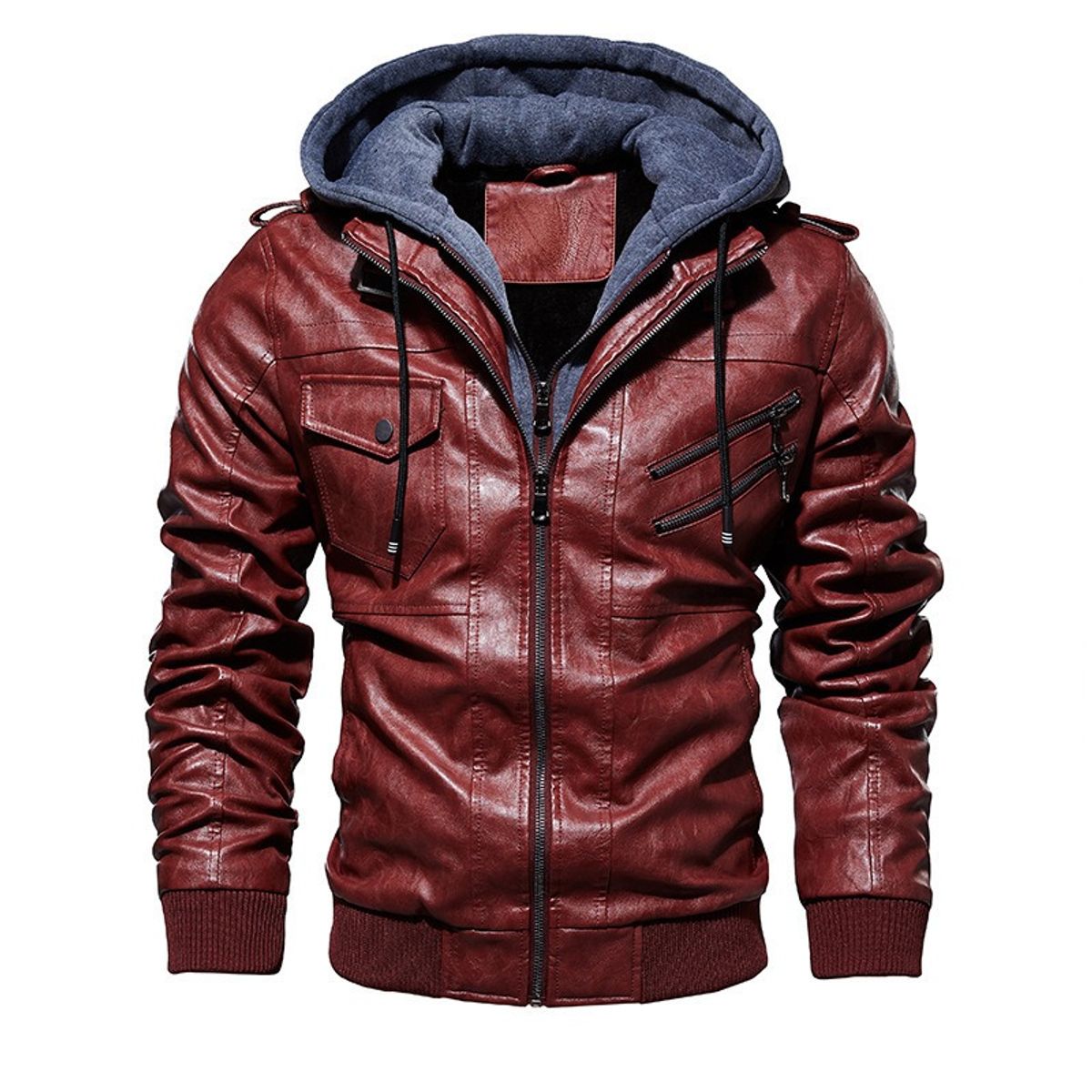 GIOIO - Chaqueta Sintética Hombre Capucha Cremallera Urbana Premium​
