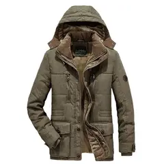GIOIO - Abrigo Hombre Urbano Forro Polar Grueso Múltiples Bolsillos Capucha​
