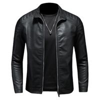 Chaqueta Sintética Hombre Cuello Alto Impecable Corte Asiático Urbano