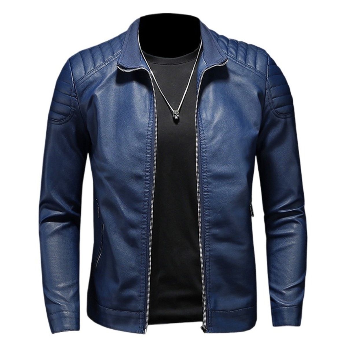 GIOIO - Chaqueta Sintética Hombre Cuello Alto Impecable Corte Asiático Urbano