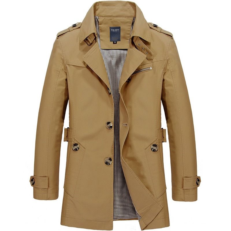 GIOIO - Gabardina Hombre Algodón Puro Urbano Ligera Elegante​