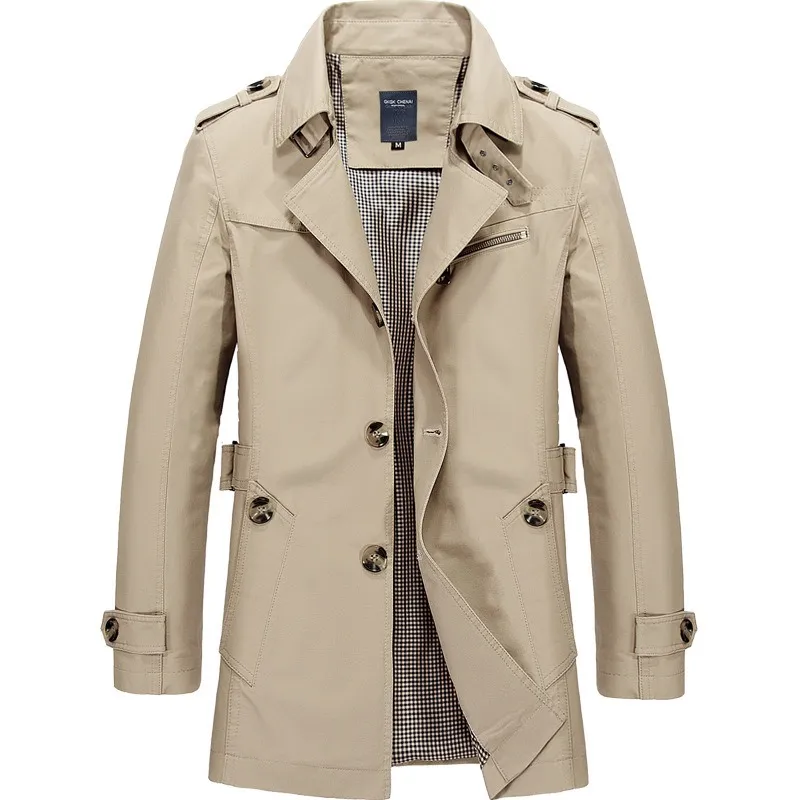 GIOIO - Gabardina Hombre Algodón Puro Urbano Ligera Elegante​