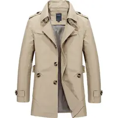 GIOIO - Gabardina Hombre Algodón Puro Urbano Ligera Elegante​