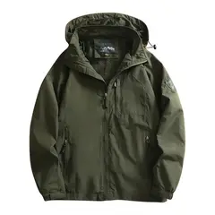 GIOIO - Chaqueta Técnica Hombre Urbana Capucha Ajustable Viento Resistente