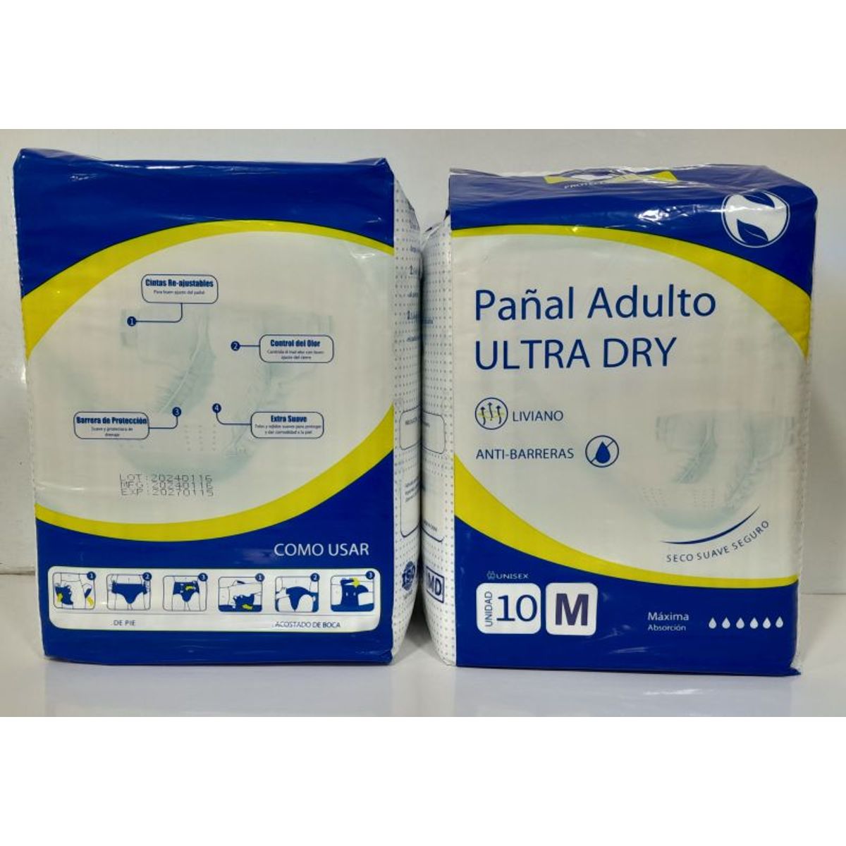 GENERICO - 100 PAÑAL ADULTO ULTRA SECO TALLA M MEJOR PRECIO