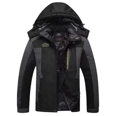 GIOIO - Chaqueta Técnica Hombre Urbana Capucha Térmica Forro Polar Grueso