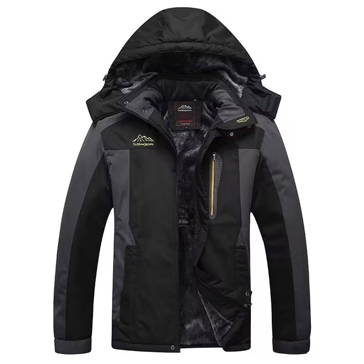 GIOIO - Chaqueta Técnica Hombre Urbana Capucha Térmica Forro Polar Grueso