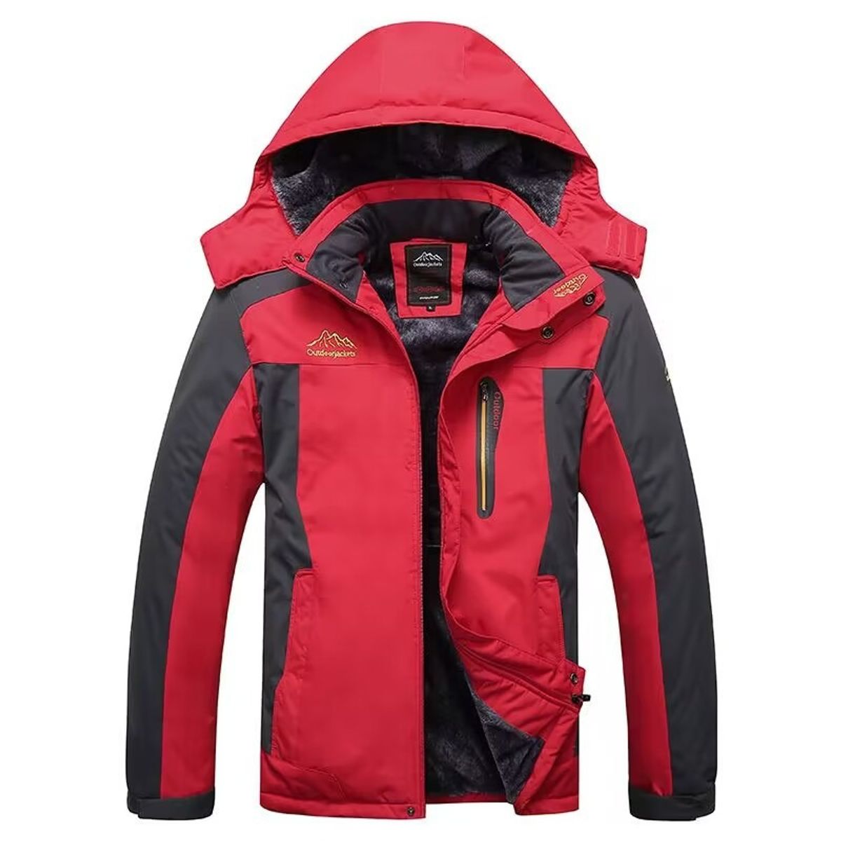 GIOIO - Chaqueta Técnica Hombre Urbana Capucha Térmica Forro Polar Grueso